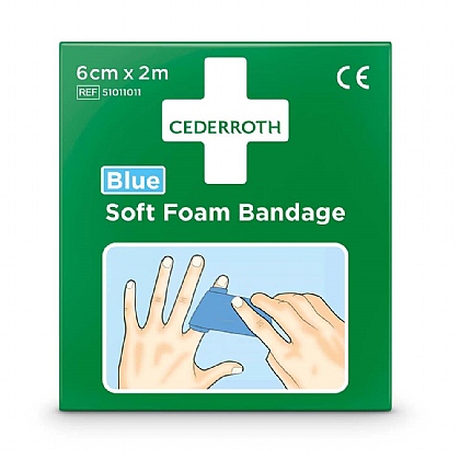 Cederroth Blue Soft Foam Bandage, 6cm x 2m