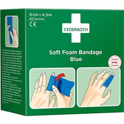 Cederroth Blue Soft Foam Bandage, 6cm x 4.5m